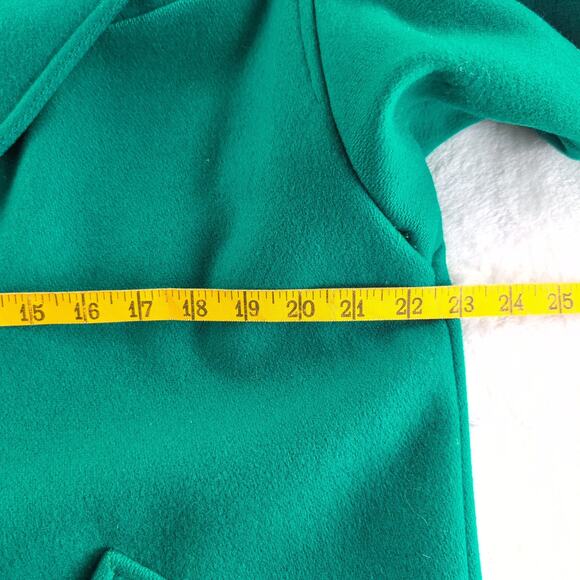 Vintage La Vogue Made In USA 100% Pure Wool Pea Coat Emeral Green Women's Large - Picture 9 of 10